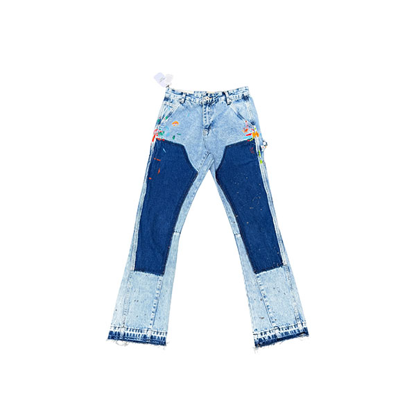 Gallery Dept. Patchwork Distressed Flared Denim Jeans AA250061191