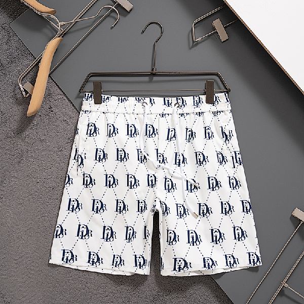 Dior Men's White and Navy CD Diamond Lattice Shorts AO70045038
