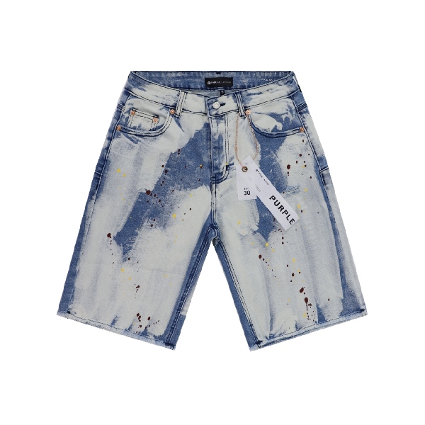Purple Brand P020 Light Faded Bleached Out Splatter Shorts AO90005013